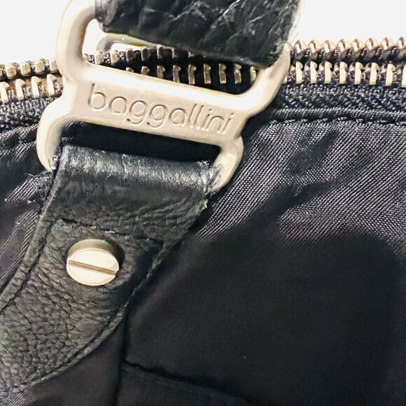 Baggalini Shoulder Tote Bag/purse-Black/Tan-Lightweight-Roomy-Zip up top - Picture 8 of 14